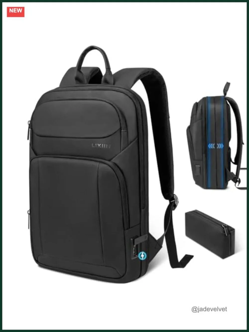 Expandable Laptop Backpack with USB Charging Port Anti-Theft Water Resistant